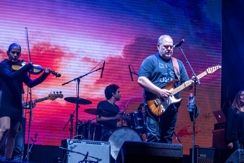 Yehuda Poliker performs at the start of a commemoration of the assassination of Yitzhak Rabin in Tel Aviv-Yafo, Israel, on in 2017.