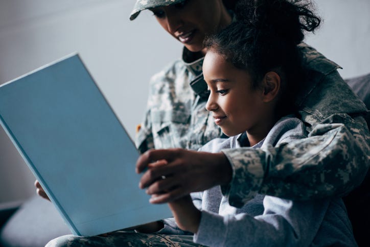 mother and daughter reading