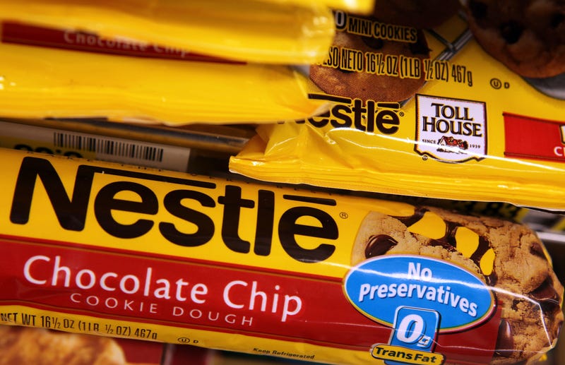 SAN FRANCISCO - JUNE 19: Packages of Nestle Toll House chocolate chip cookies are displayed on a shelf at Cal Mart Grocery June 19, 2009 in San Francisco, California. Nestle is voluntarily recalling its Toll House refrigerated cookie dough products after the Food and Drug Administration issued a warning of possible E.coli contamination.