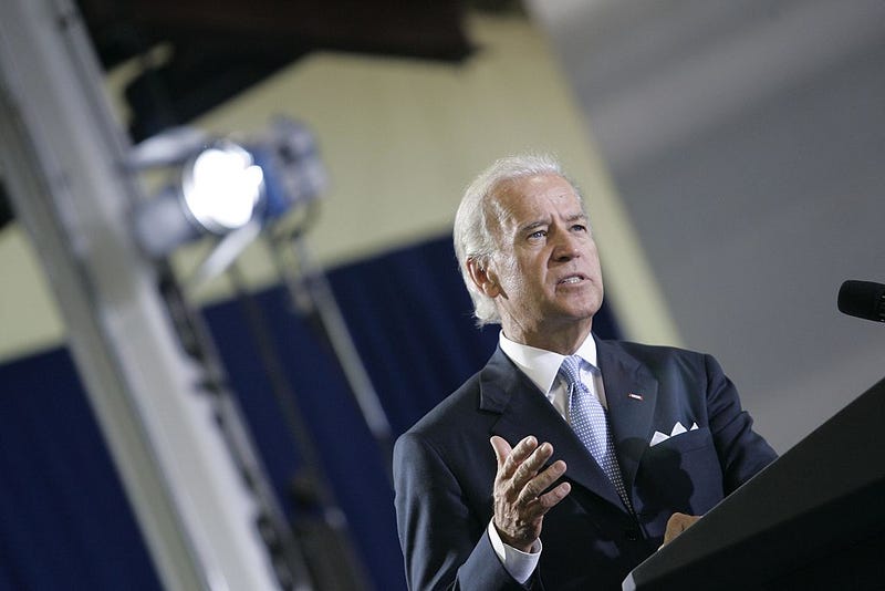 US Vice President Joseph Biden speaks to a group of local officials June 23, 2009, at Willard & Kelsey Solar Group in Perrysburg, Ohio. Biden toured the facility before speaking about the struggles of hard hit auto communities. (Photo by J.D. Pooley/Getty Images)