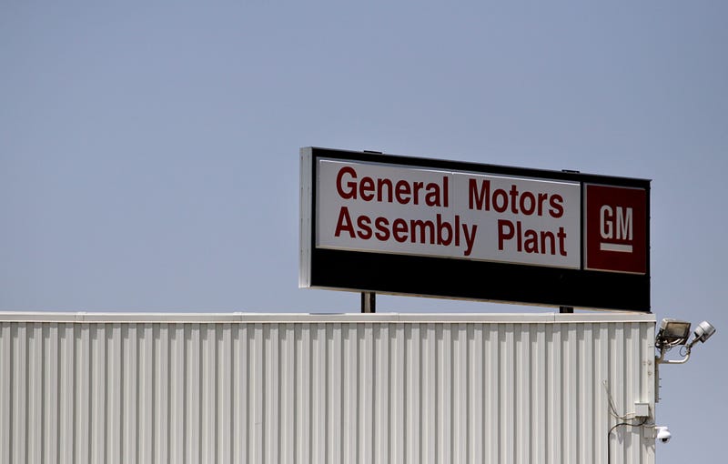 A GM sign is seen at the General Motors Arlington Assembly Plant July 13, 2009 in Arlington, Texas