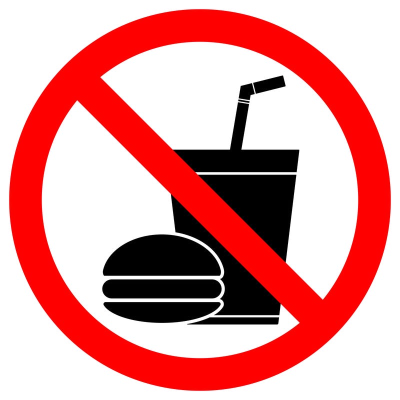 No food or drink sign