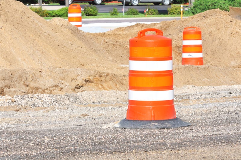 Orange construction barrel