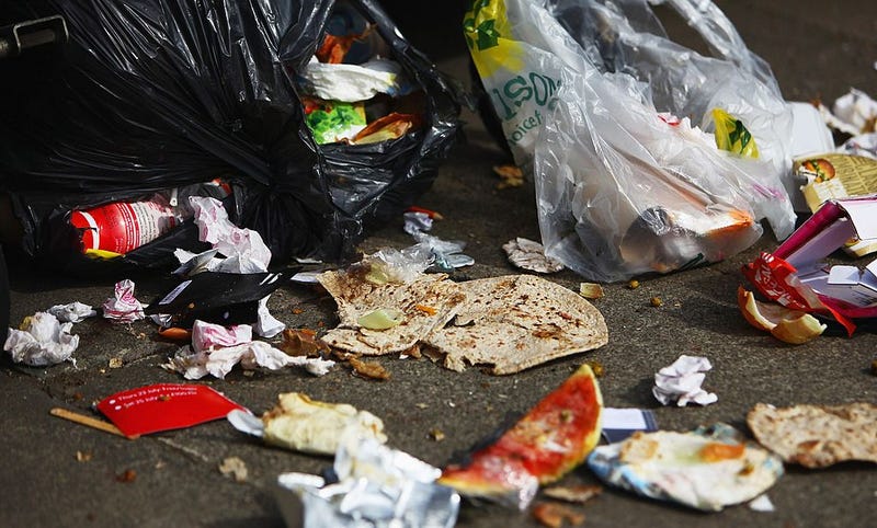 trash on road