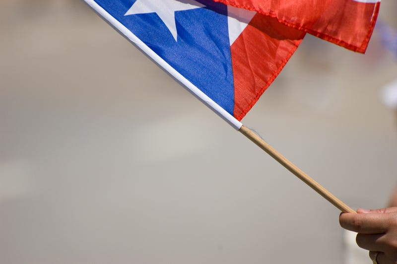 Waving Puerto Rican flag