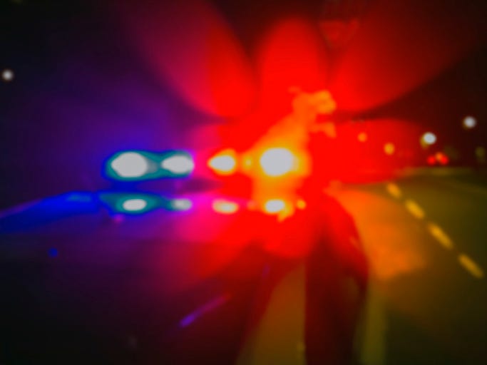 police lights at night