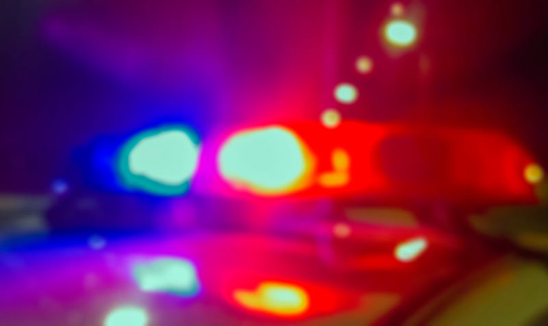 Lights of police car in night time