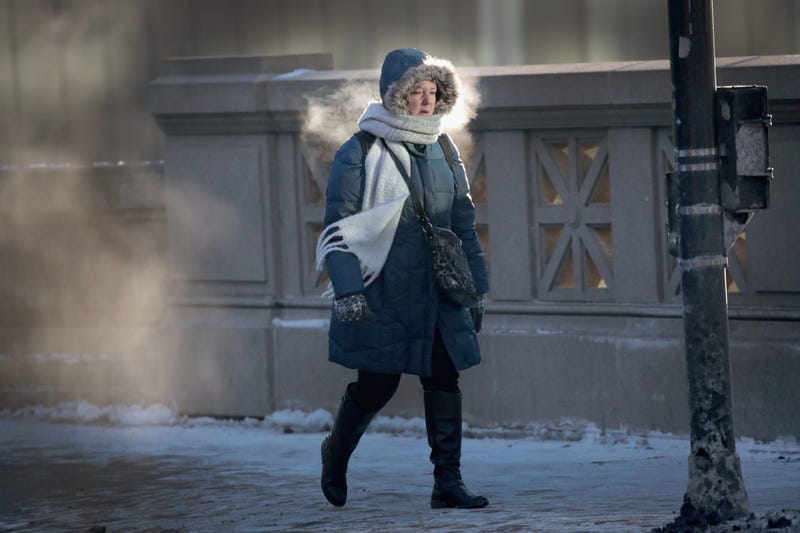 commuter makes her way to work