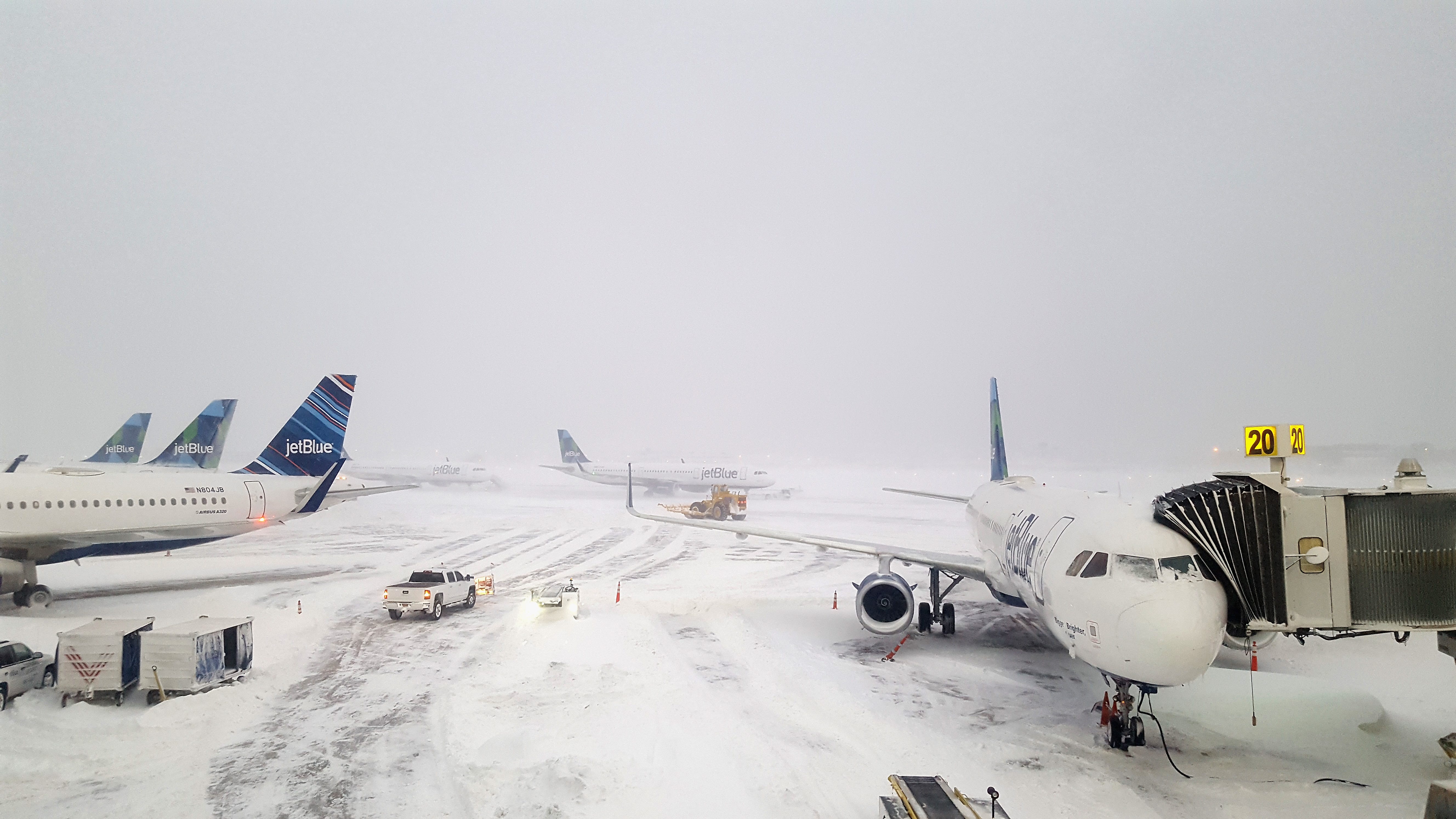 Airlines cancel all commercial flights at LaGuardia, JFK and Newark airports due to winter storm