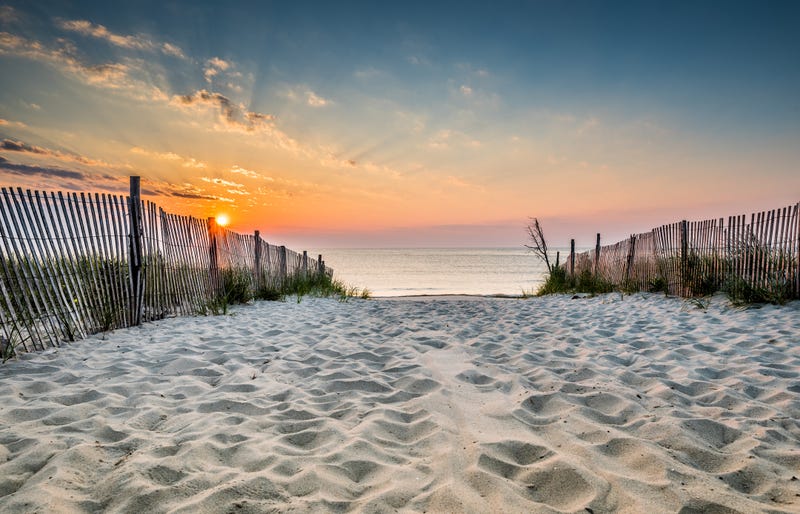 Sunrise over the ocean in Delaware