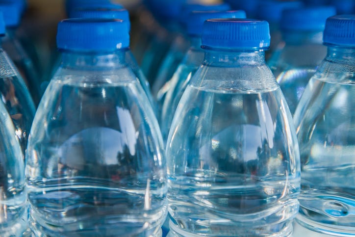 plastic water bottles