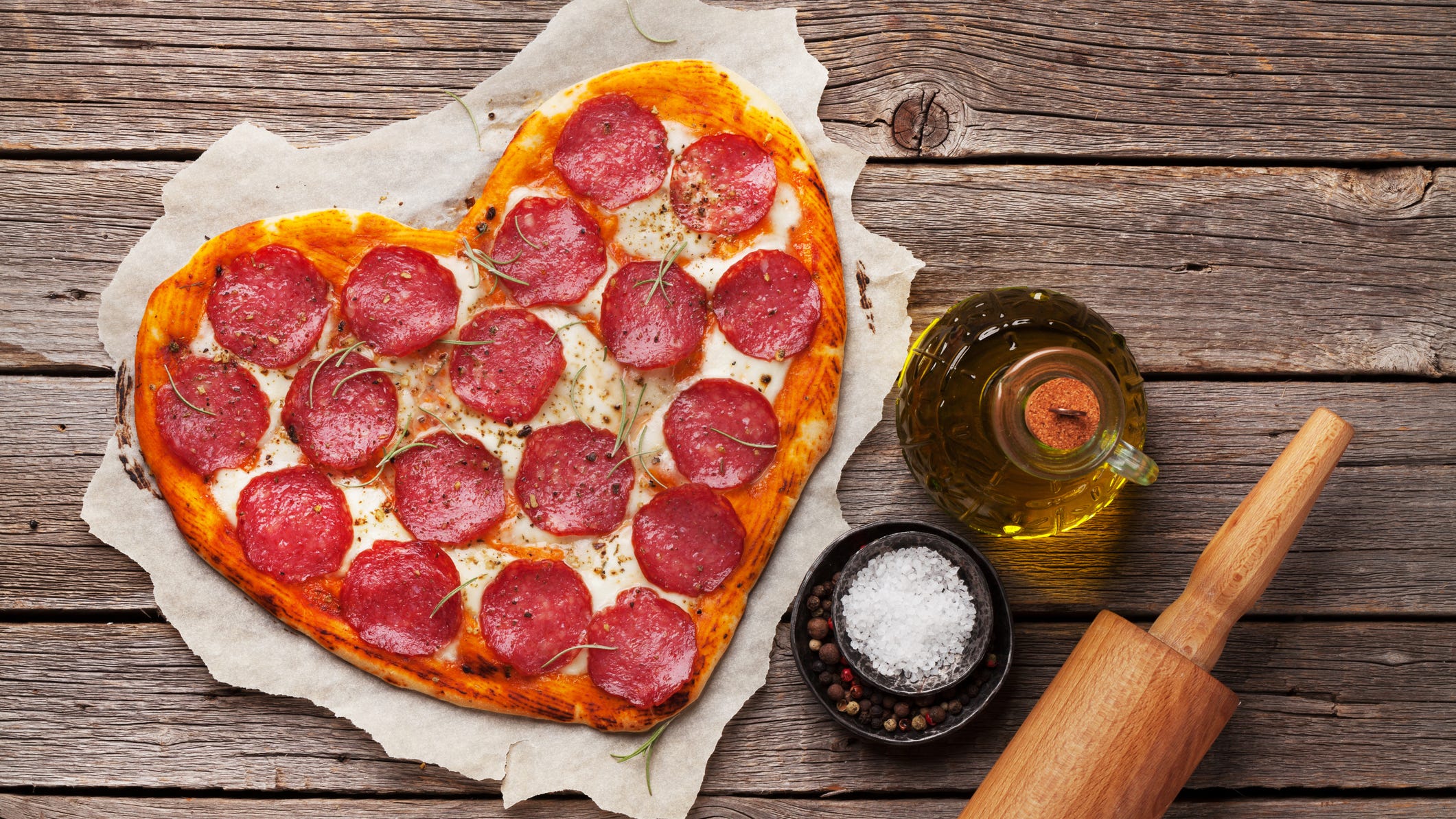 Where to get a heart-shaped pizza for Valentine’s Day