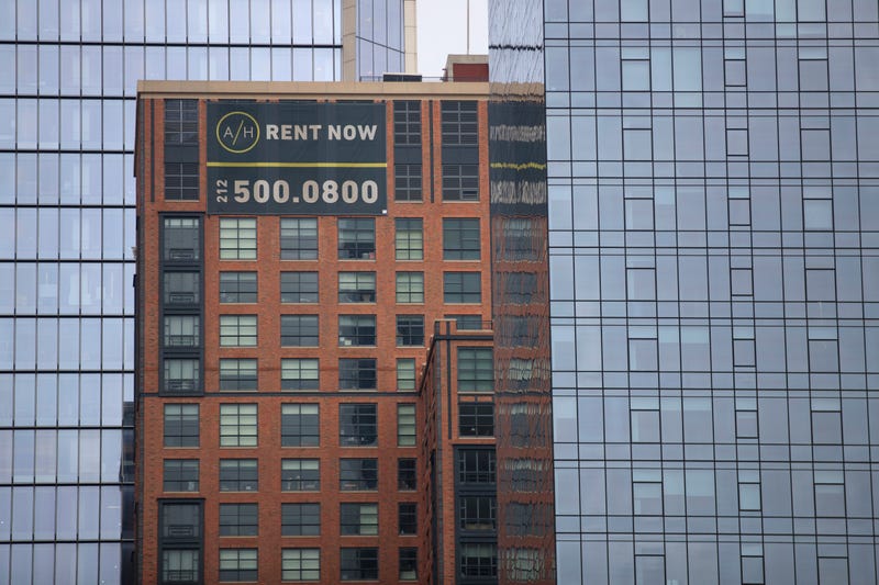 An apartment building advertising 'For Rent' in Chelsea. Not necessarily a site with rent stabilized apartments.