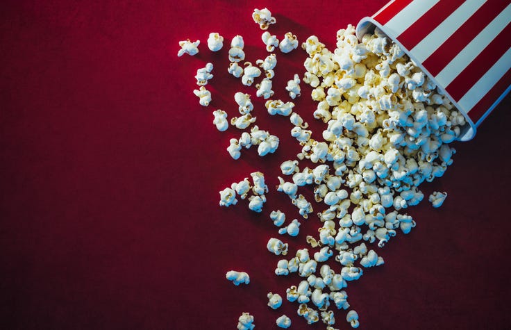 spilled popcorn