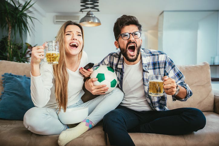 Friends watching TV