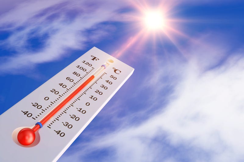 The thermometer on the background of the sun
