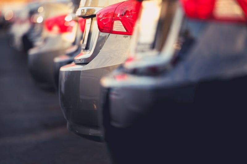 Pre Owned Cars For Sale on Car Dealer Lot. Closeup Photo. Automotive Industry Concept.