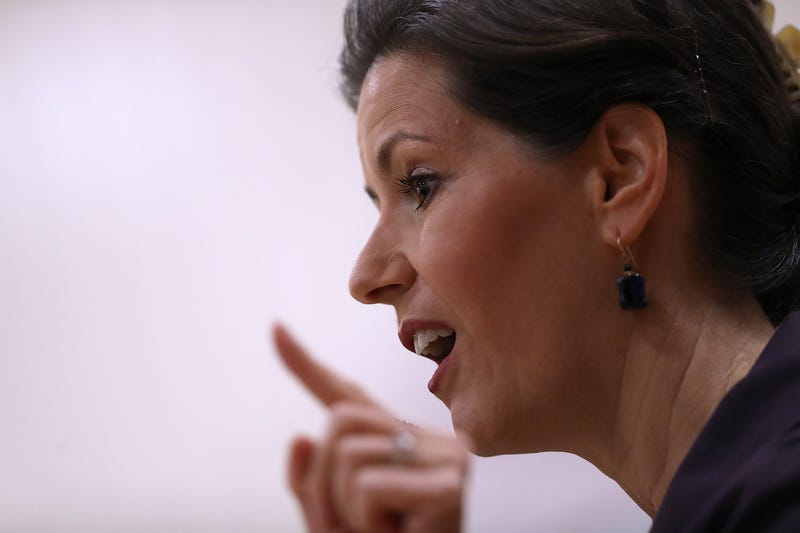 Oakland Mayor Libby Schaaf speaks to students at Edna Brewer Middle School on January 19, 2018 in Oakland, California.