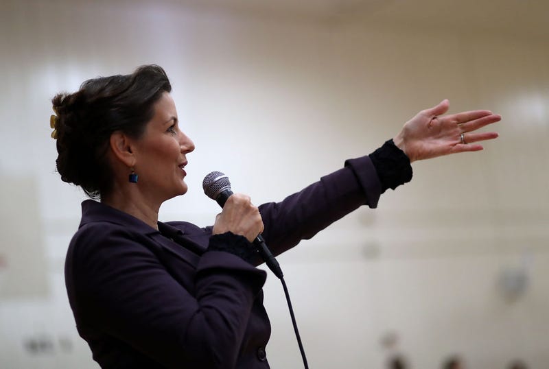 Oakland mayor Libby Schaaf speaks to students at Edna Brewer Middle School about the U.S. Constitution on January 19, 2018 in Oakland, California.