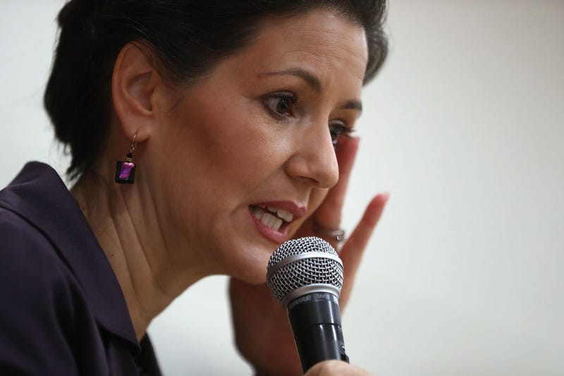Oakland mayor Libby Schaaf speaks to students at Edna Brewer Middle School about the U.S. Constitution on January 19, 2018 in Oakland, California.