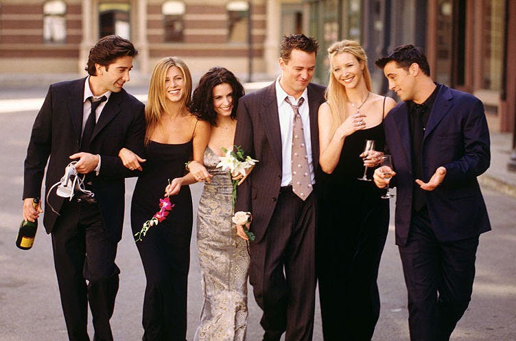 Cast members of NBC's comedy series "Friends."