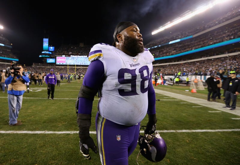 Linval Joseph #98 of the Minnesota Vikings in 2018. Joseph is among those who've had their homes ransacked and their belongings stolen. Joseph's home is in Sunfish Lake, Minnesota.