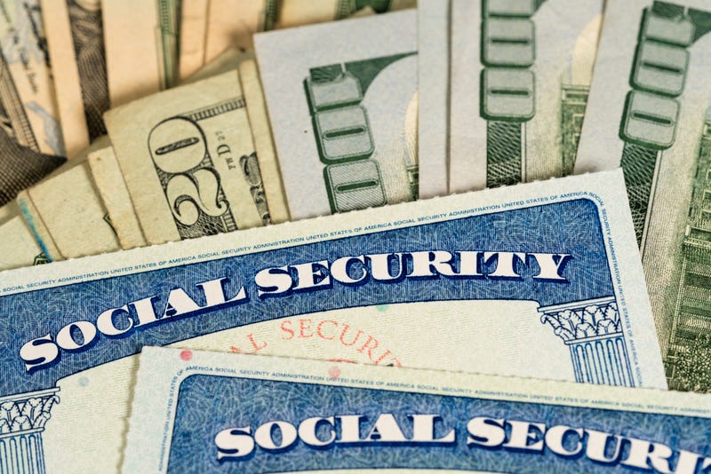 Social security cards and money