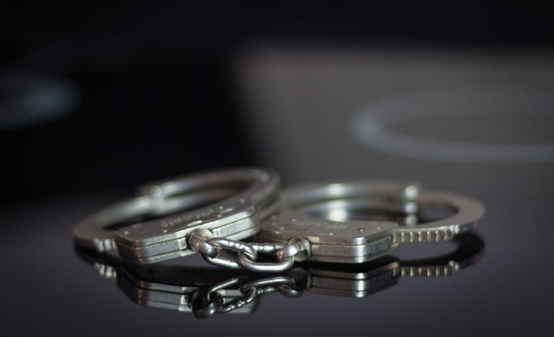 Handcuffs stock photo. 