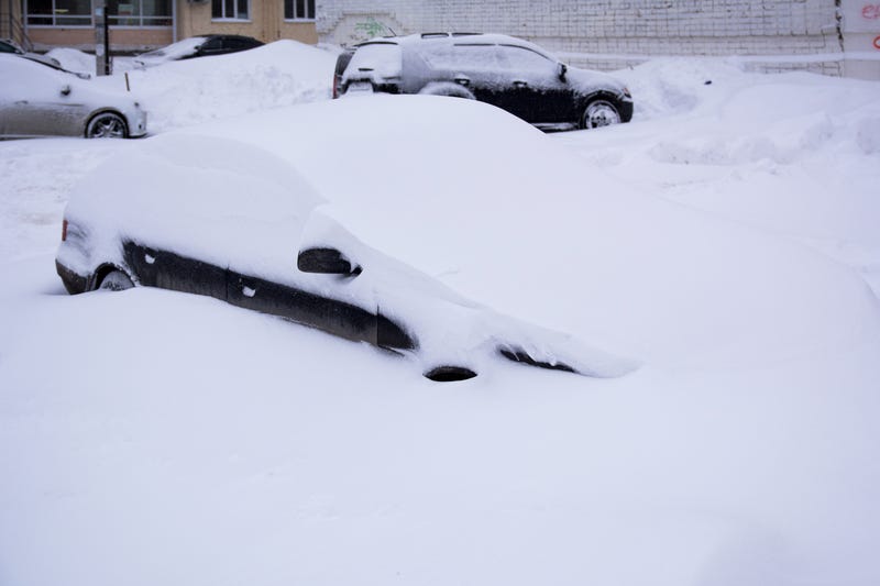 Snowed-in car