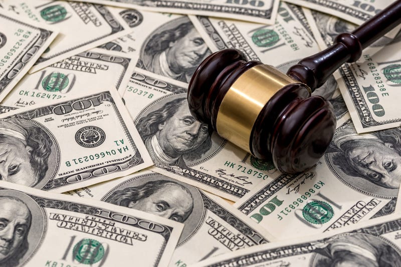 gavel on money