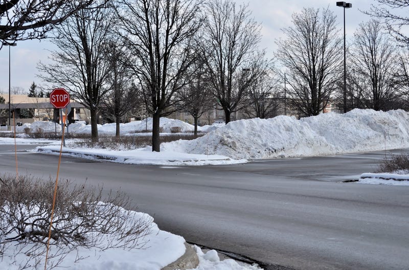 Snowy parking lot