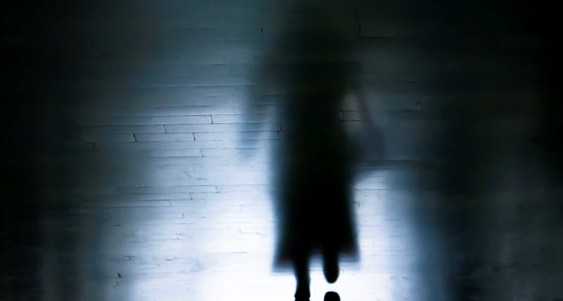 Mysterious woman in fog