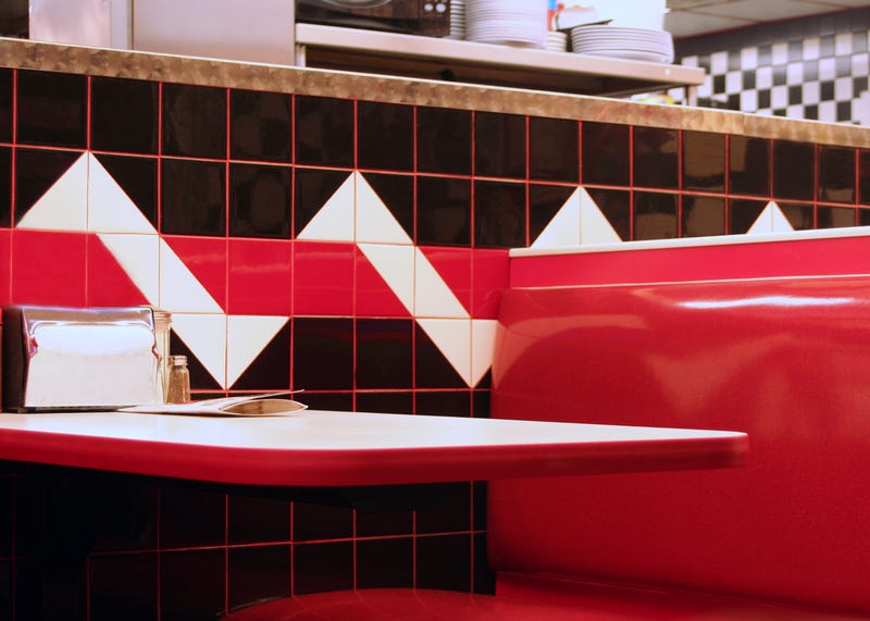 Inside a diner.