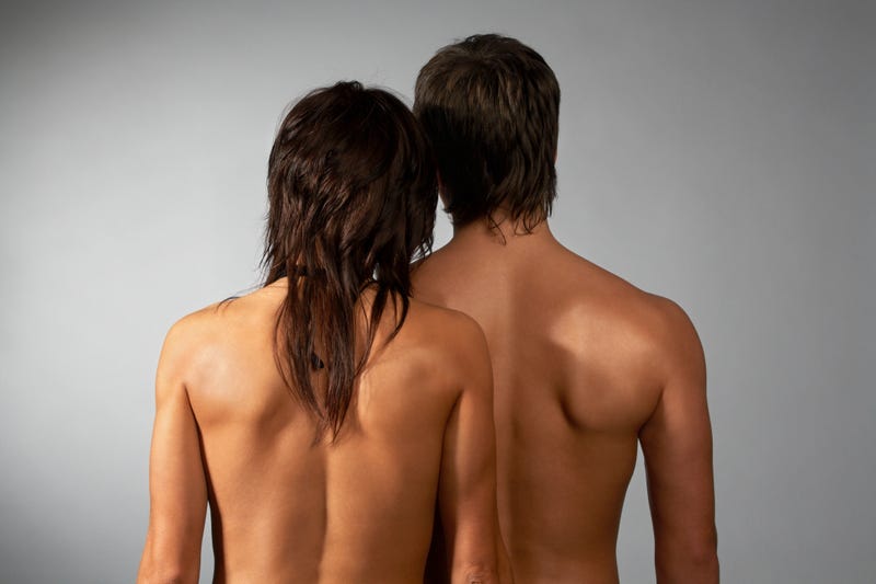 Couple nude from the waist up