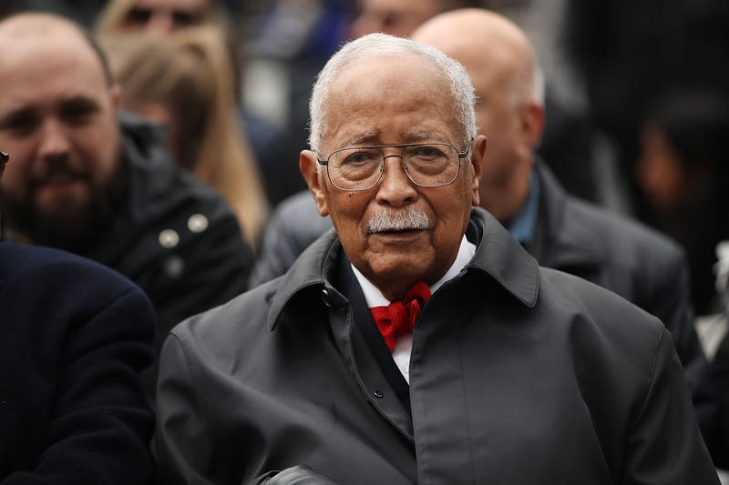 Former New York City Mayor David Dinkins attends a ceremony at the National September 11 Memorial for those killed in the February 26, 1993 truck bomb attack at the World Trade Center on February 26, 2018 in New York City.
