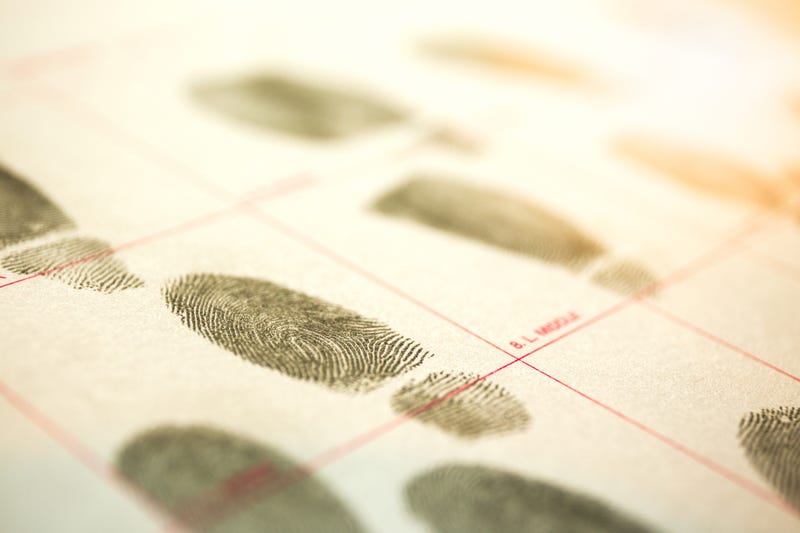 Physiological biometrics concept for criminal record by fingerprint in cinematic tone