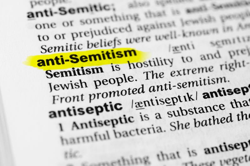 Highlighted "anti semitism" and its definition in the dictionary.