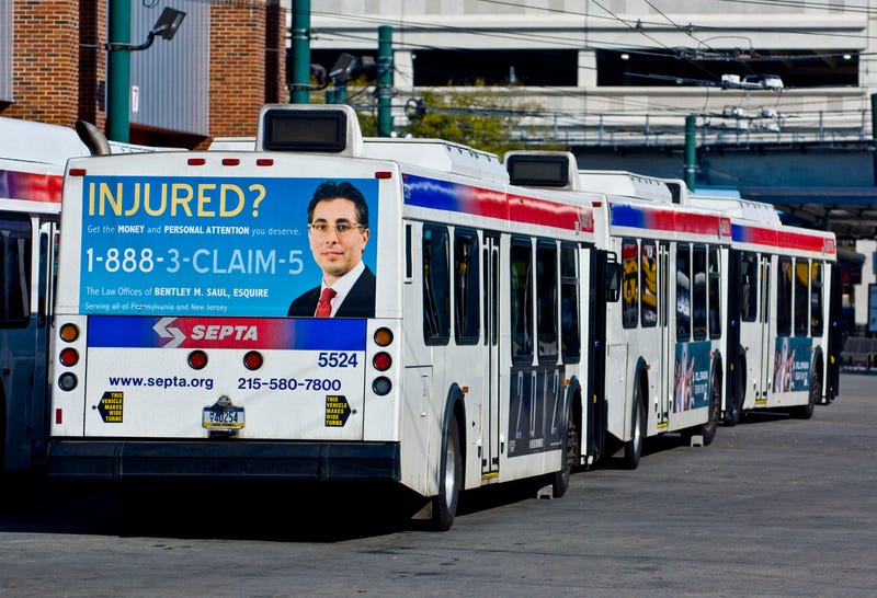 SEPTA buses are shown at Frankford Transportation Center in Philadelphia