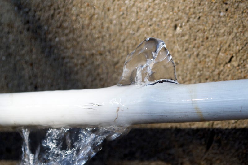 cracked water pipe