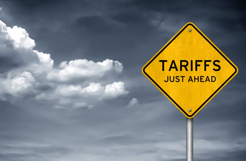 Road sign says Tariffs just ahead