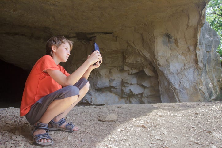 Teen In Cave