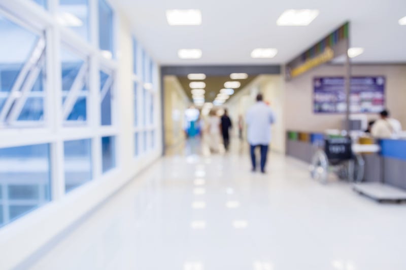 Hospital interior hallway