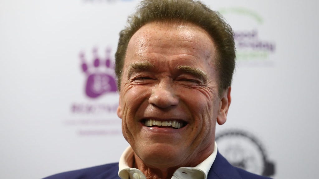 Arnold Schwarzenegger says one-liners from his movies ‘all the time,’ says son Patrick