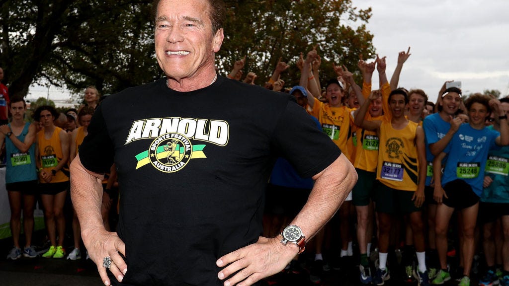 Arnold Schwarzenegger's Home Workout Is Interrupted by Pet Donkey Lulu