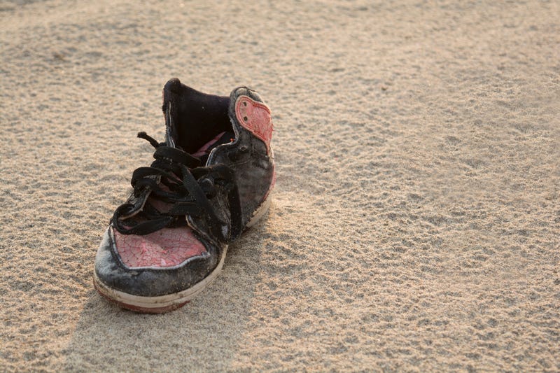 shoe on beach