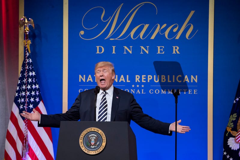 Former President Donald Trump addressing the National Republican Congressional Committee in 2018.