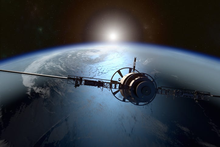 3D rendering of a spy satellite.