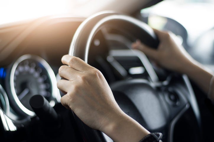 female driver - stock image
