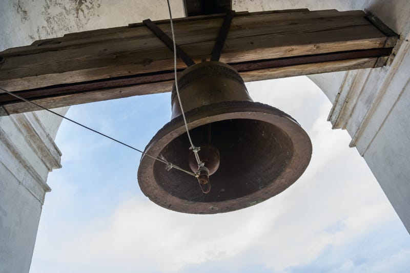 Church bell on background of sky.