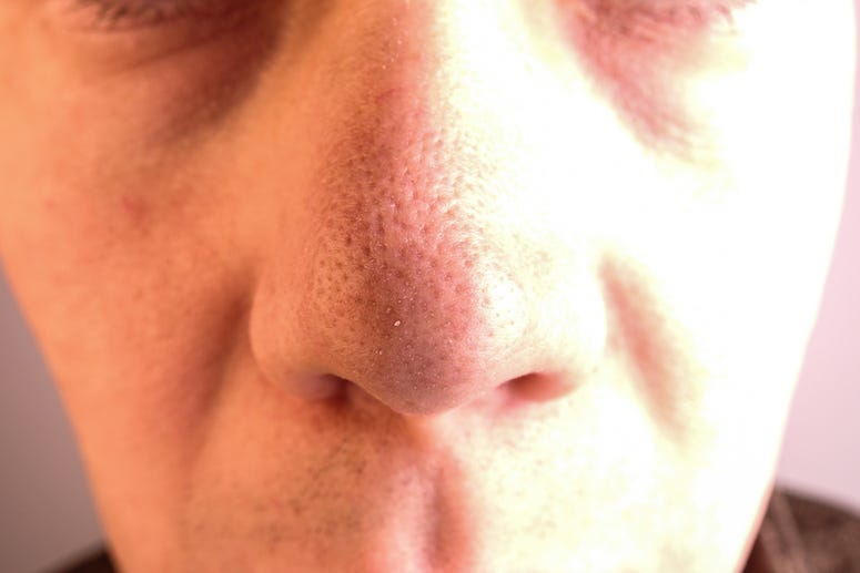 Close up of man's nose